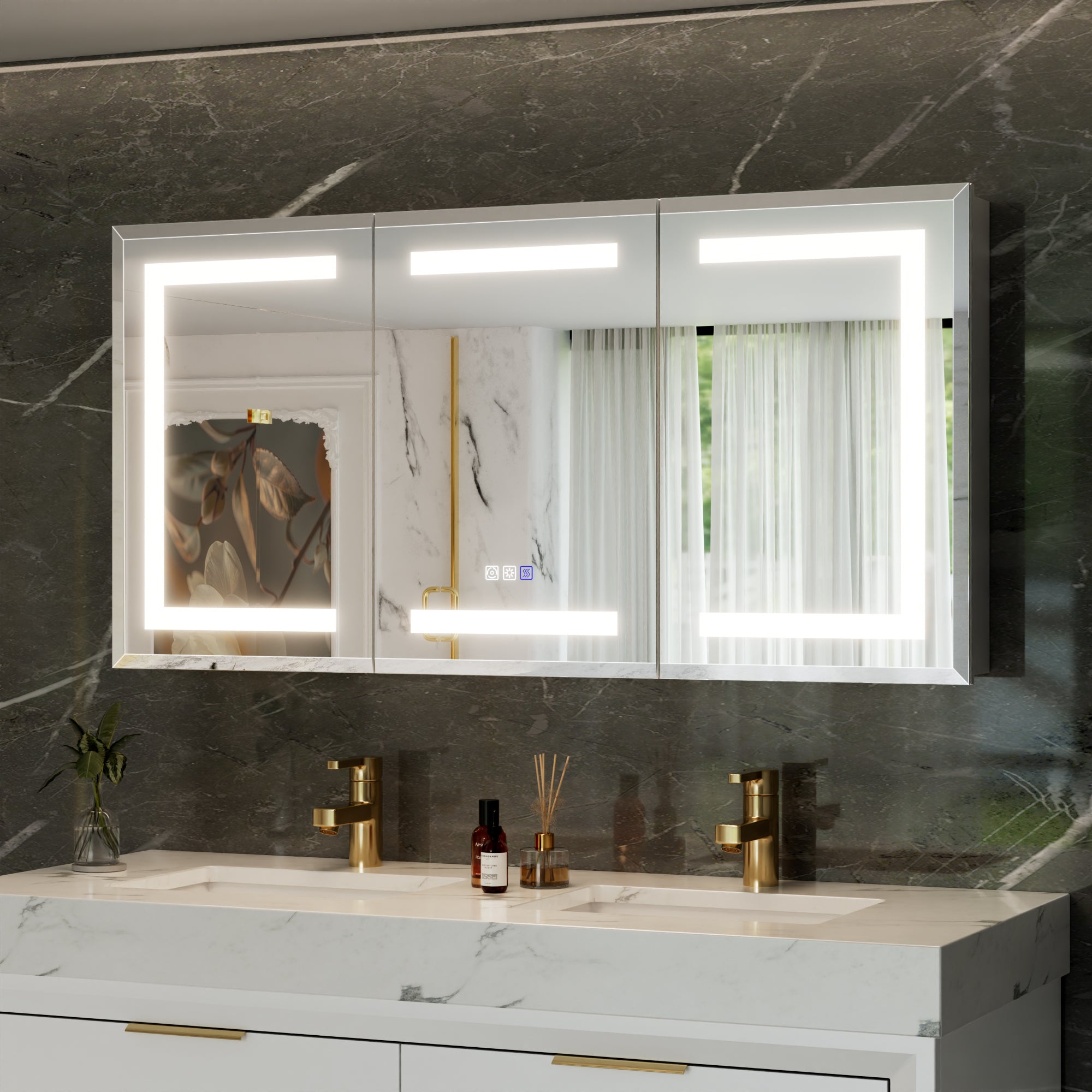 48"W x24"H Lighted Medicine Cabinet