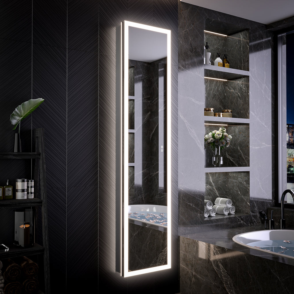 16 X 70 Full Body Lighted Medicine Cabinet with Mirror