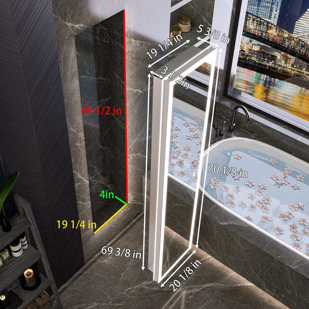 20 X 70 Full Body Lighted Medicine Cabinet with Mirror