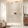 48"Wx70"H Frameless Pivot Shower Door, Brushed Nickel