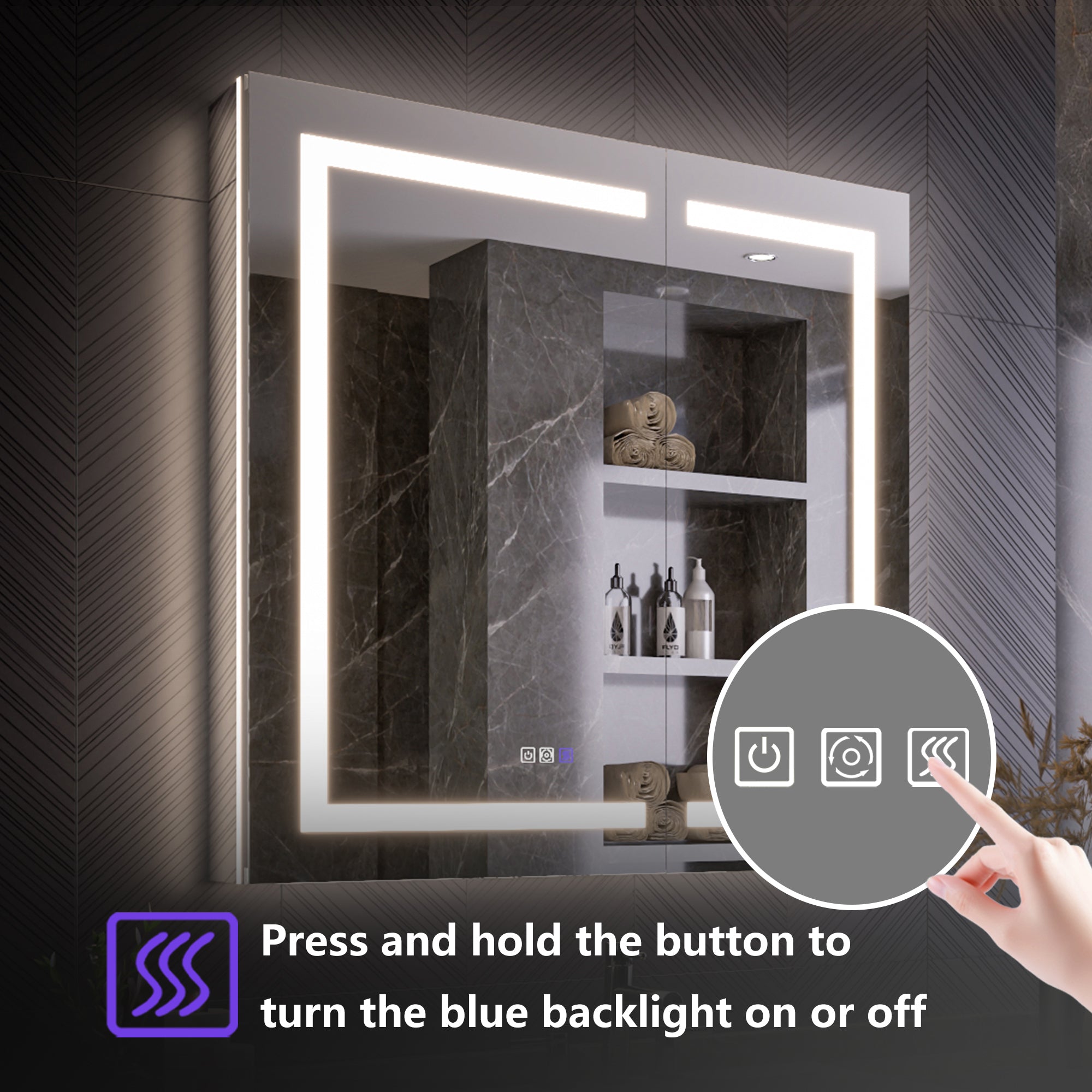 36x36 Lighted Medicine Cabinet with Mirror