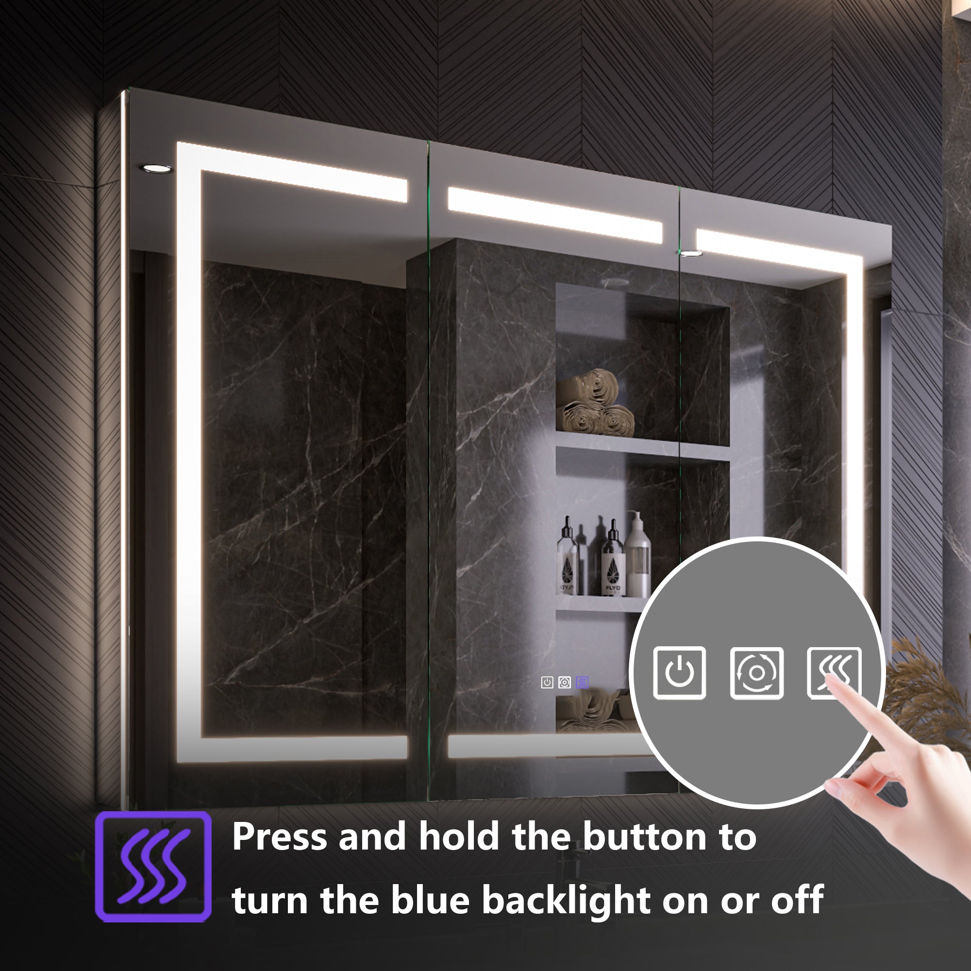 48x36 Lighted Medicine Cabinet with Mirror