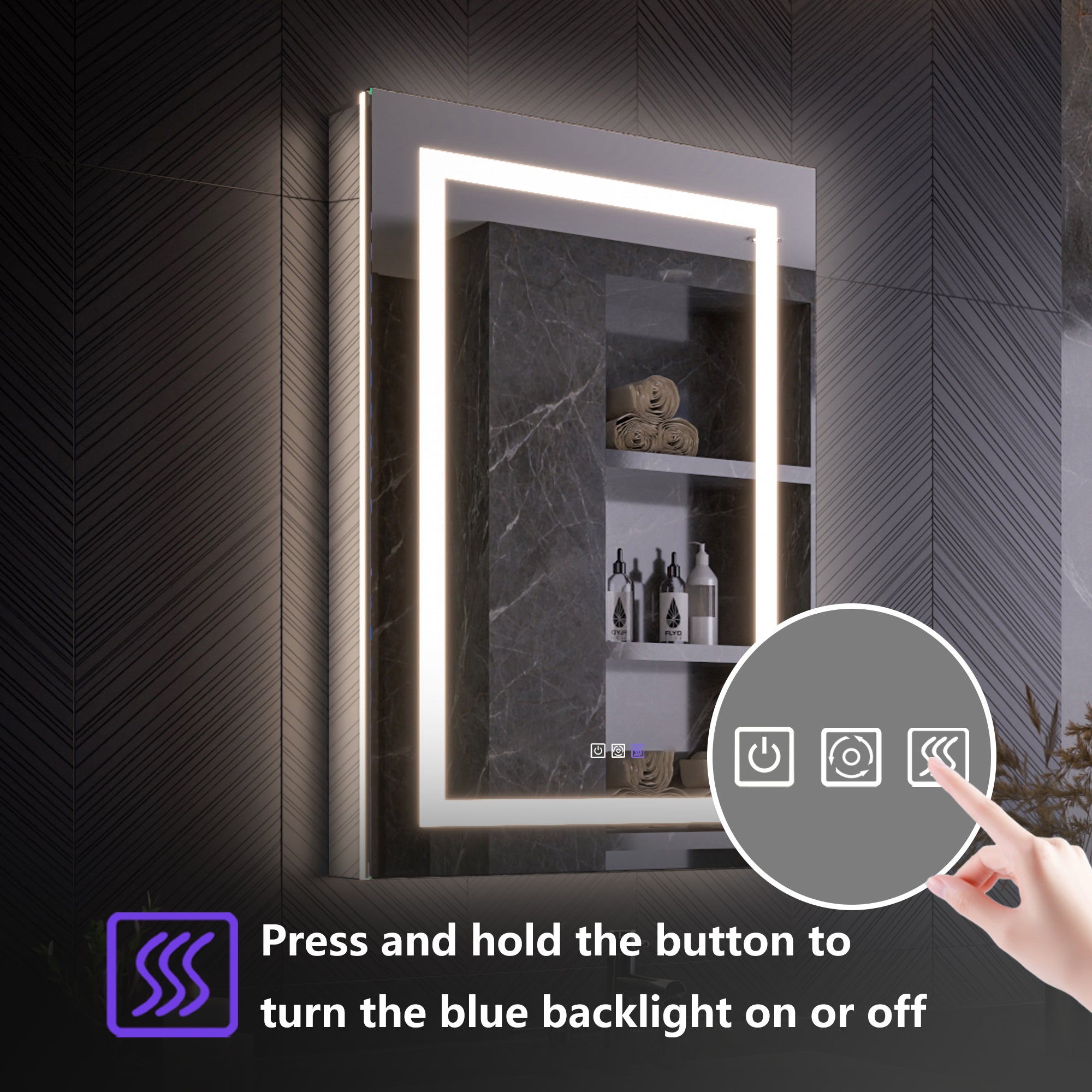 LED Smart Medicine Cabinet with Mirror