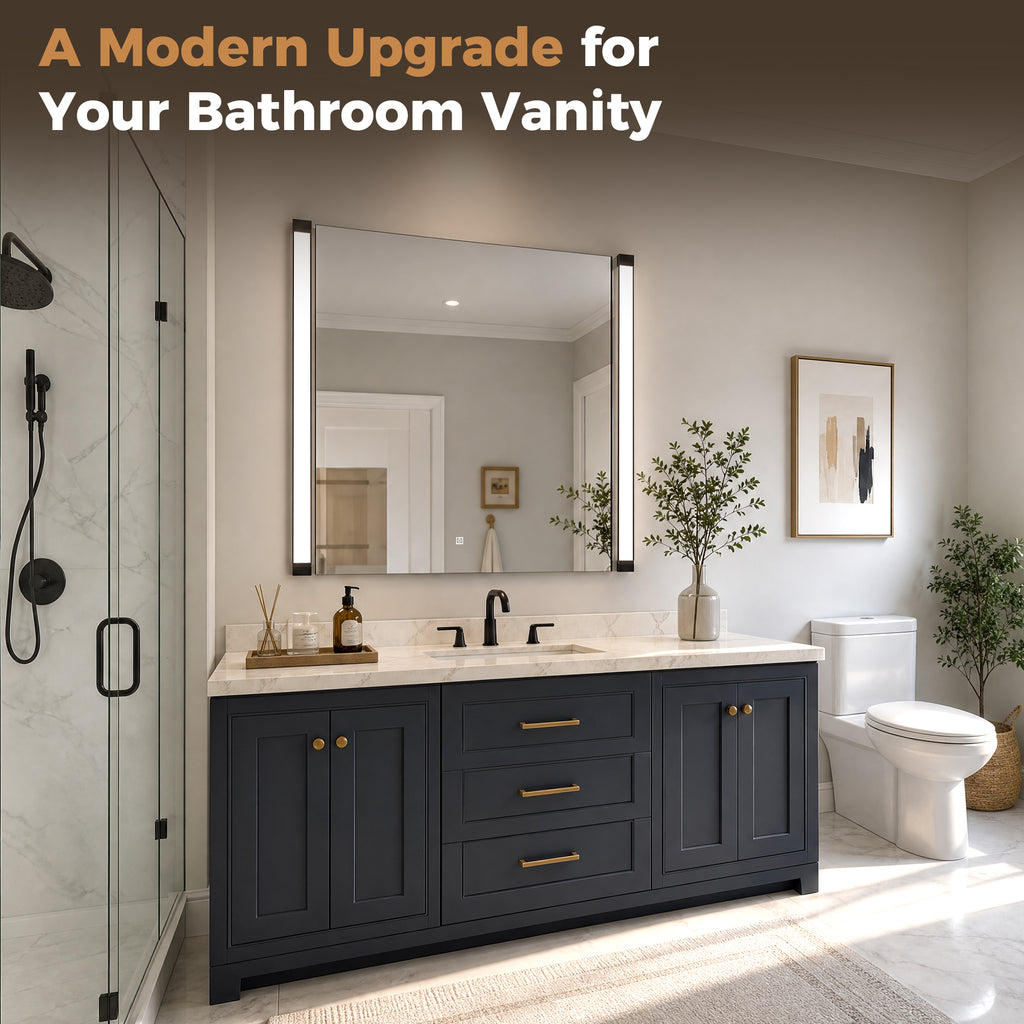 32"Wx24"H LED Vanity Mirror, 270° Rotatable LED Arms