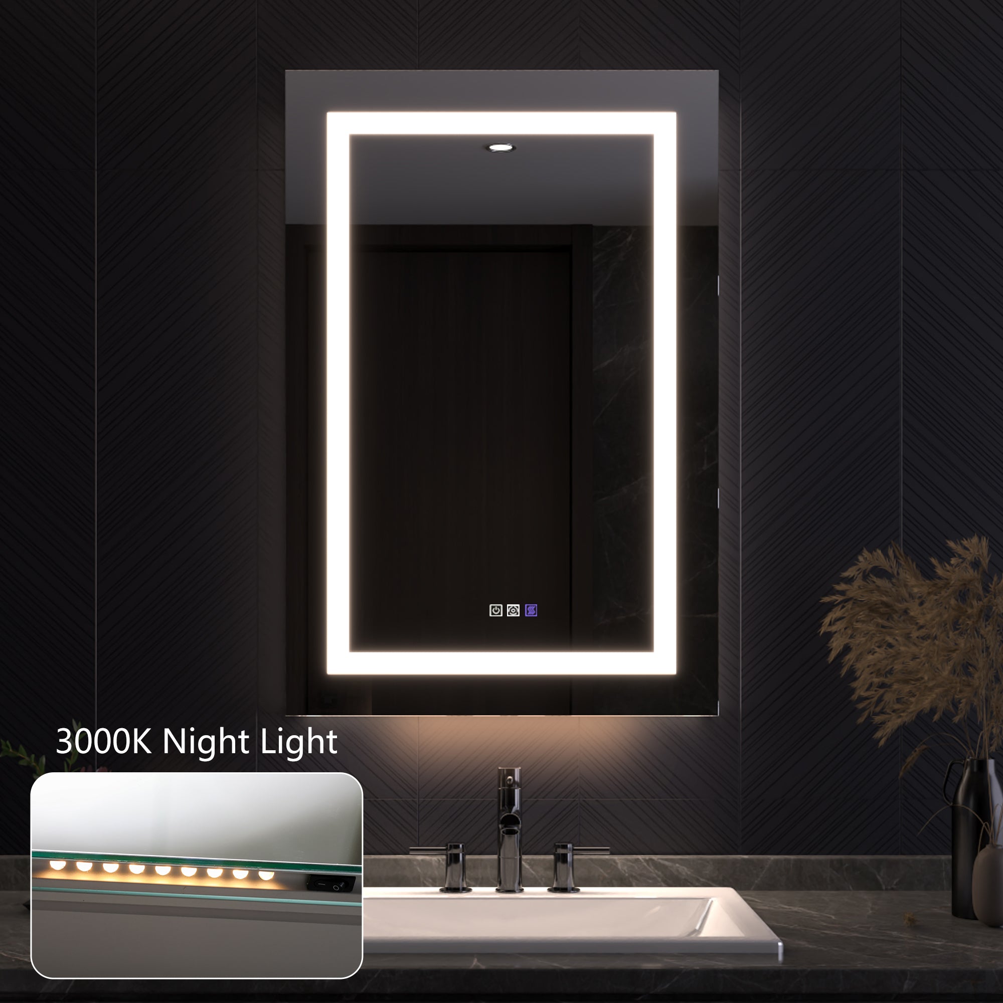 24x36 LED Medicine Cabinet Right Opening