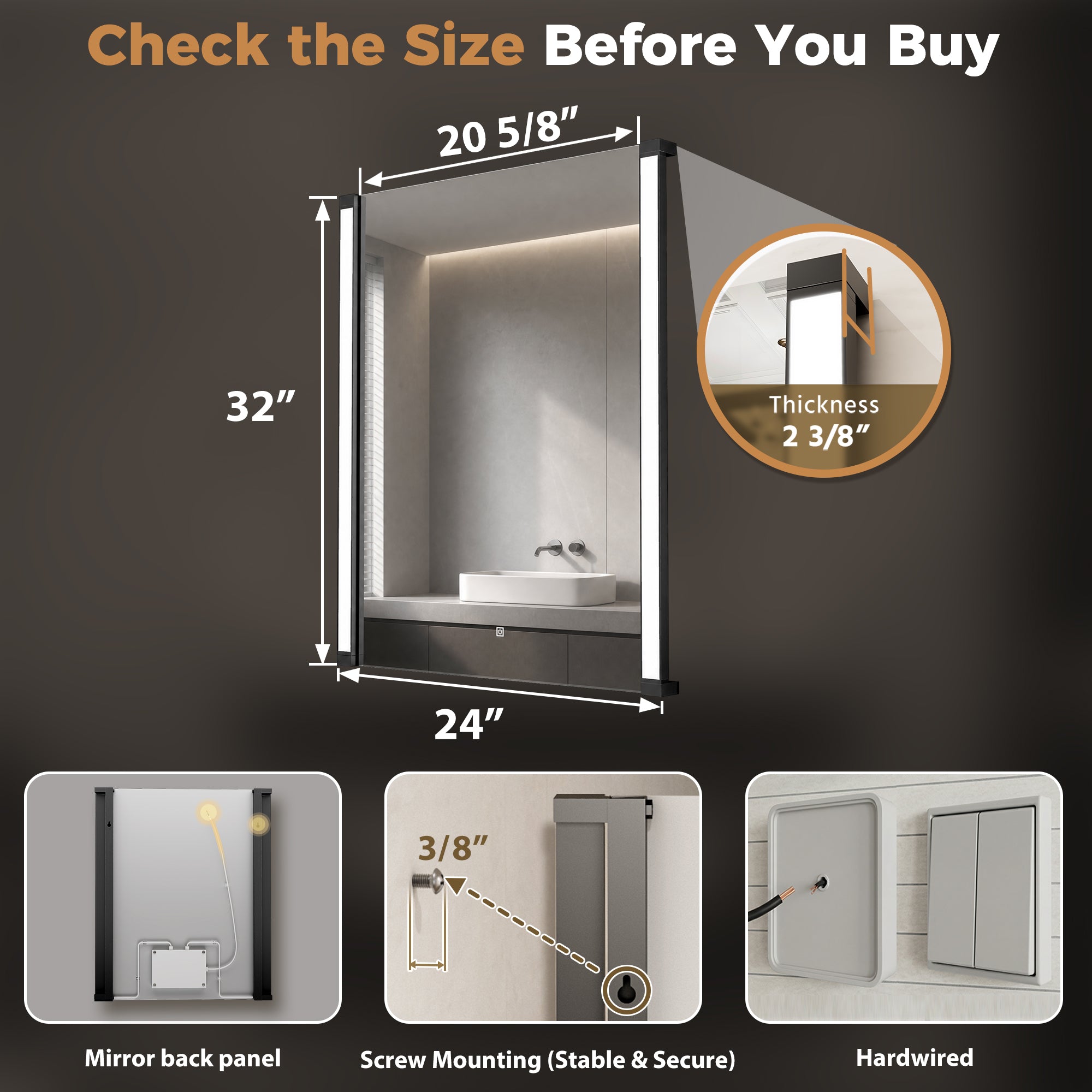 270° Rotatable LED Mirror for Bathroom Vanity