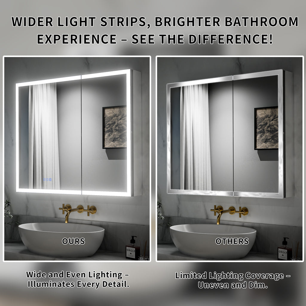 24x30 Medicine Cabinet with Lights Left Opening