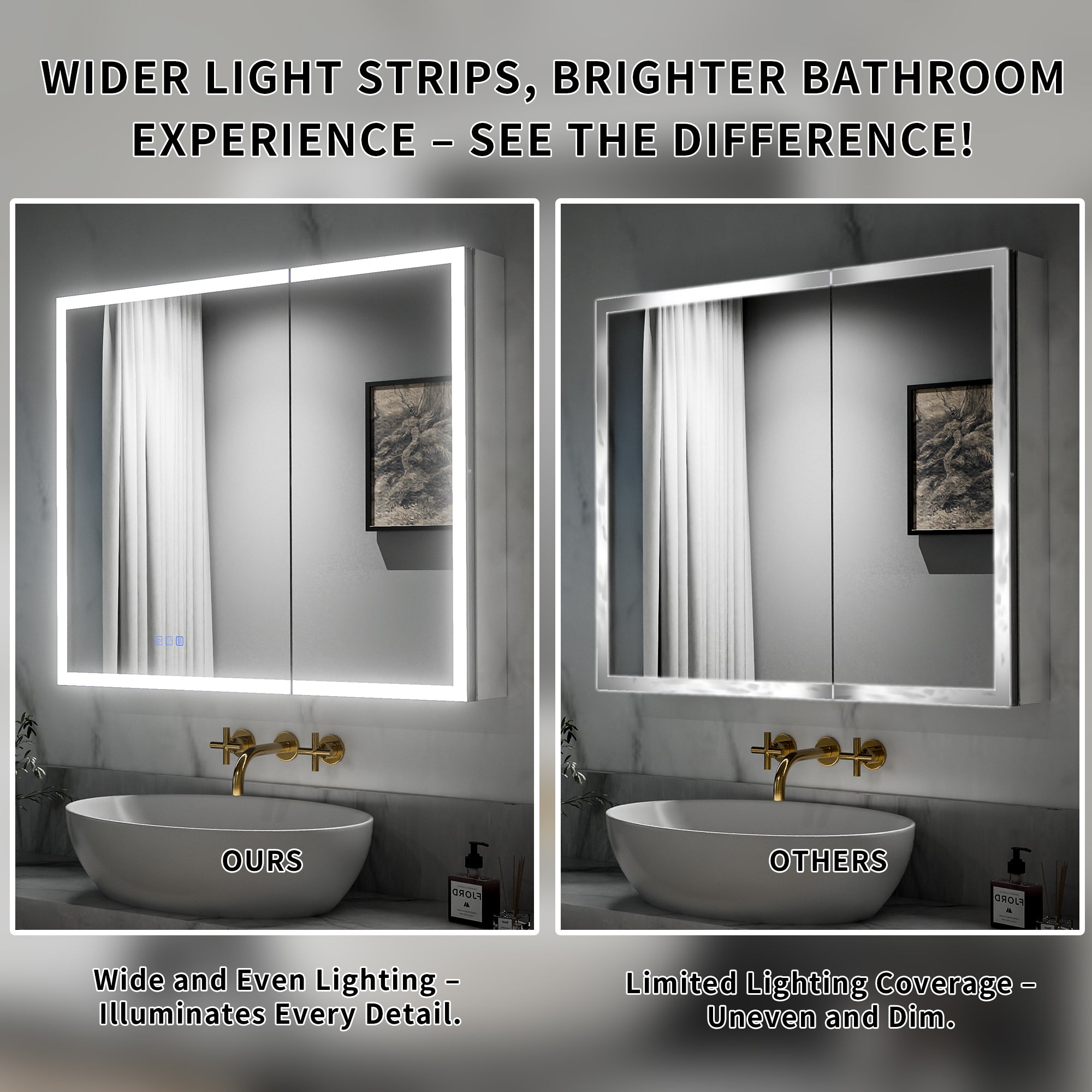 24x30 Medicine Cabinet with Lights Left Opening
