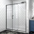 56–60" W x 71" H Matte Black Pivot Shower Door, 1/4"SGCC Tempered Glass