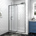 44-48" W x 71" H Matte Black Pivot Shower Door, 1/4"SGCC Tempered Glass