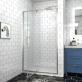 38-42" W x 71" H Brushed Nickel Pivot Shower Door, 1/4"SGCC Tempered Glass
