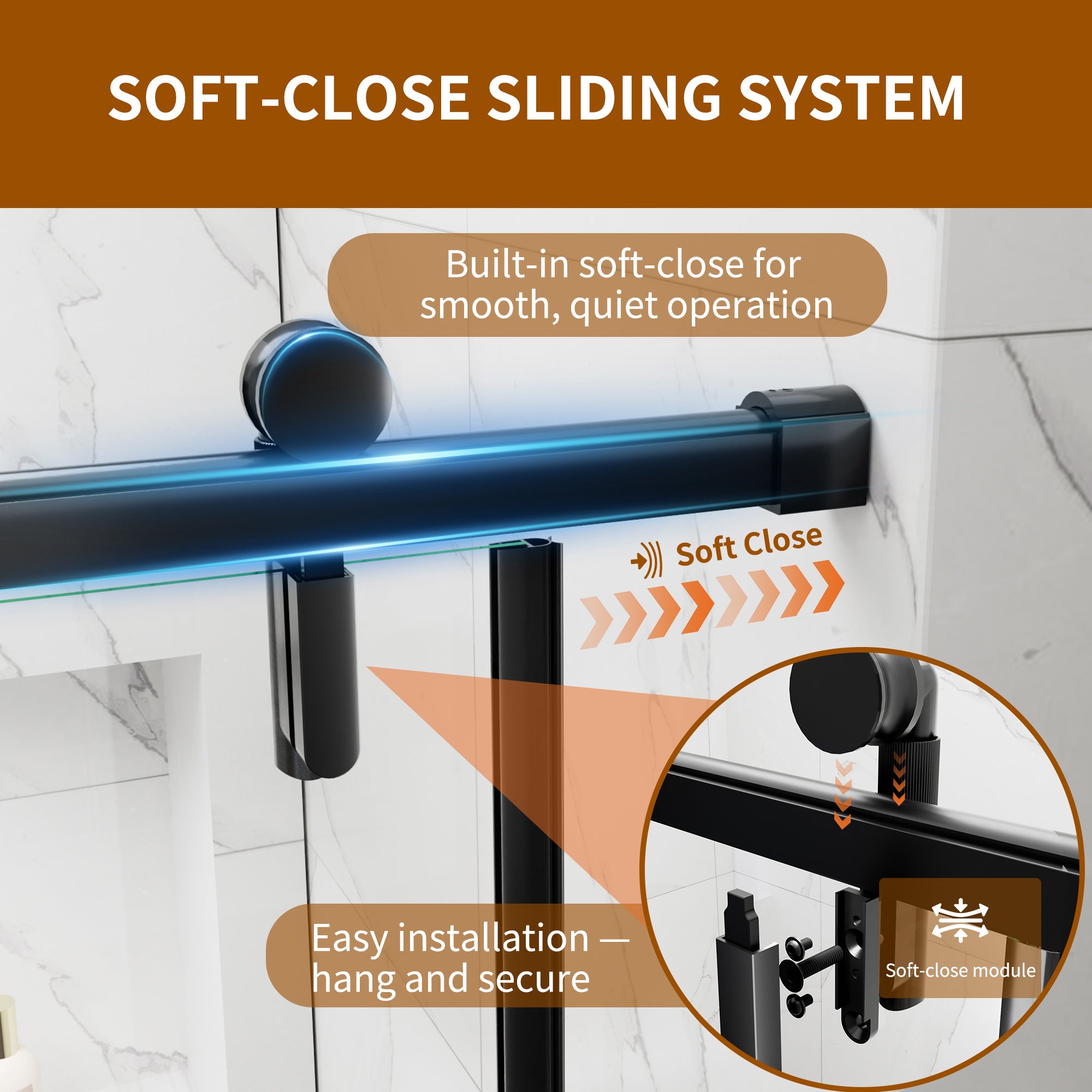 Semi-Frameless Sliding Shower Door