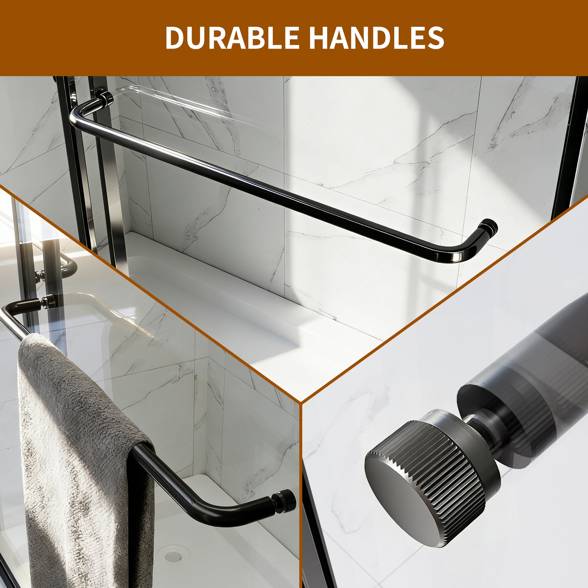 56-60"W x 76"H Glass Shower Doors for Walk in Shower