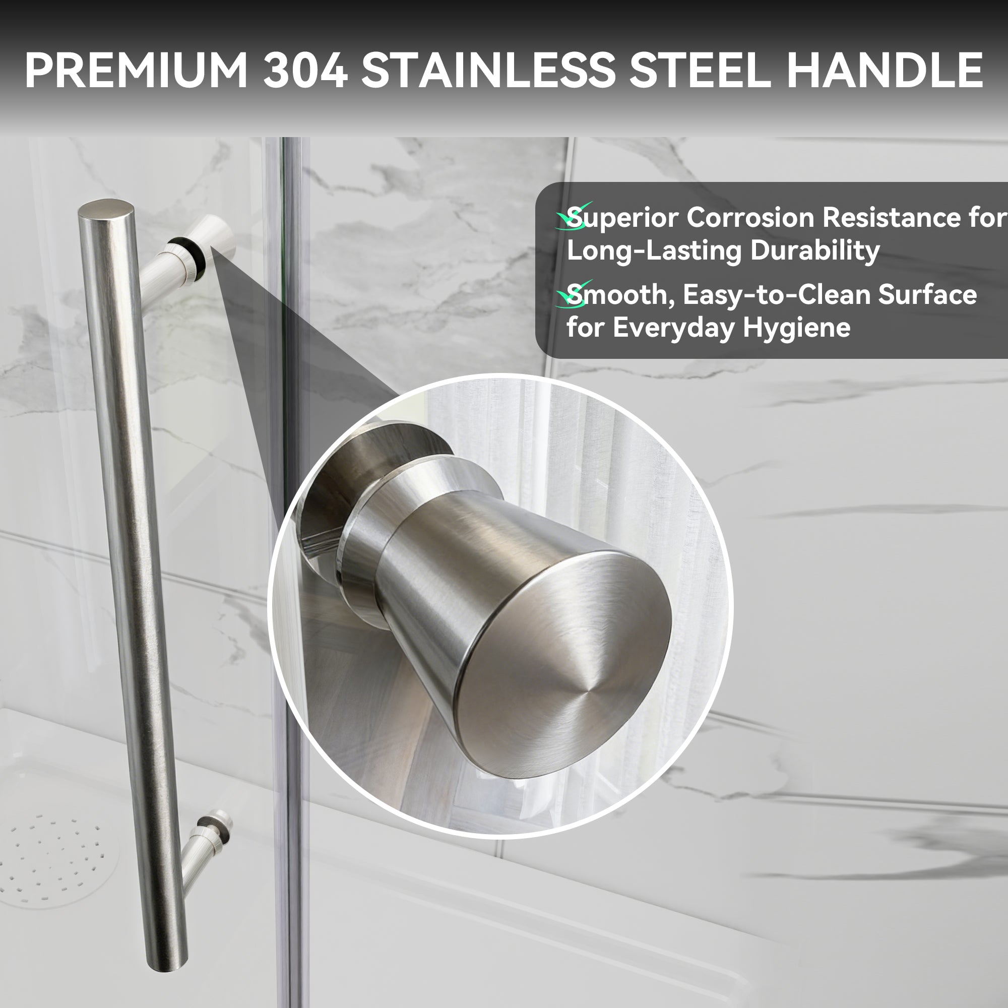 44-48"W x 32"D x 72"H Nickel Frameless Shower Enclosure