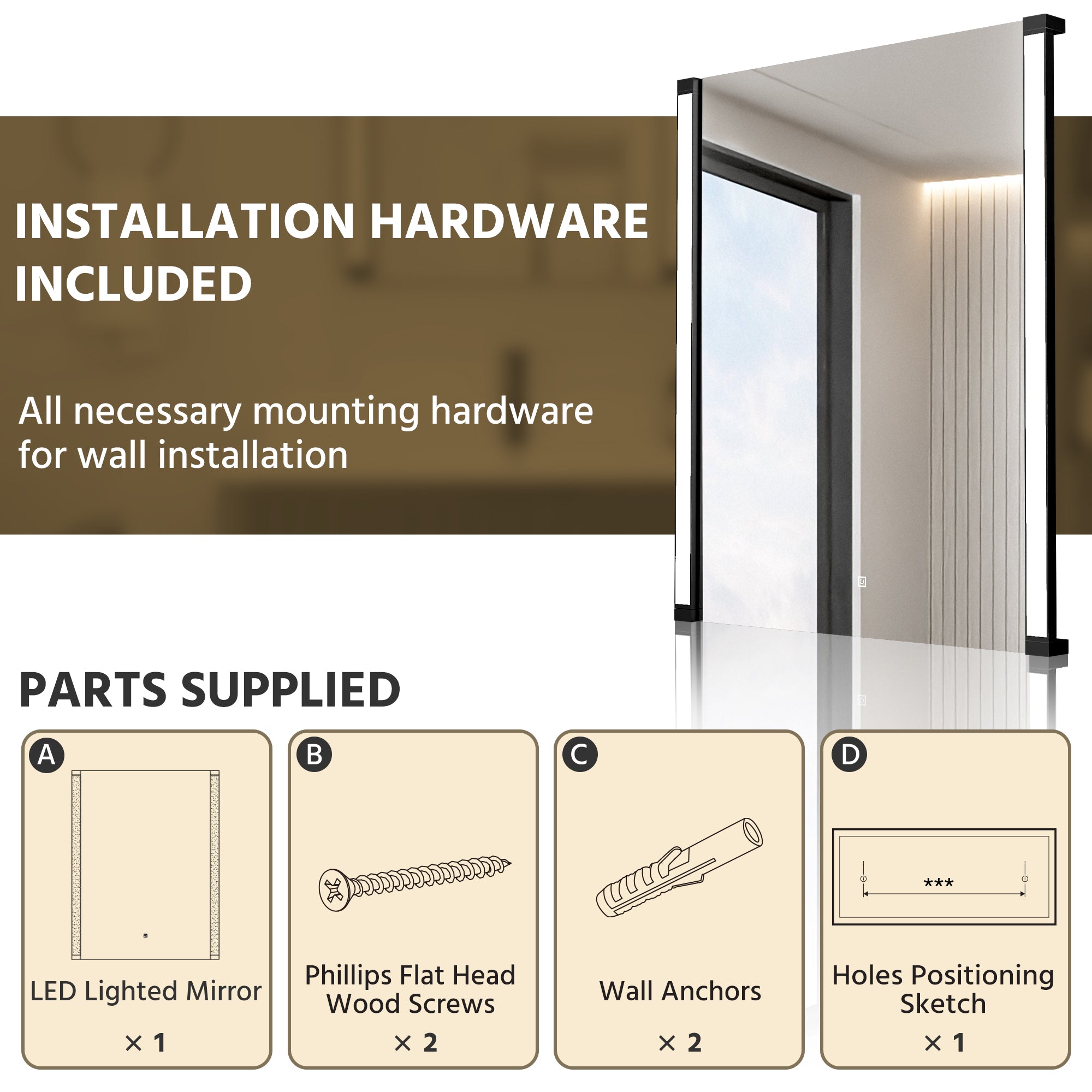 270° Rotatable LED Mirror for Bathroom Vanity
