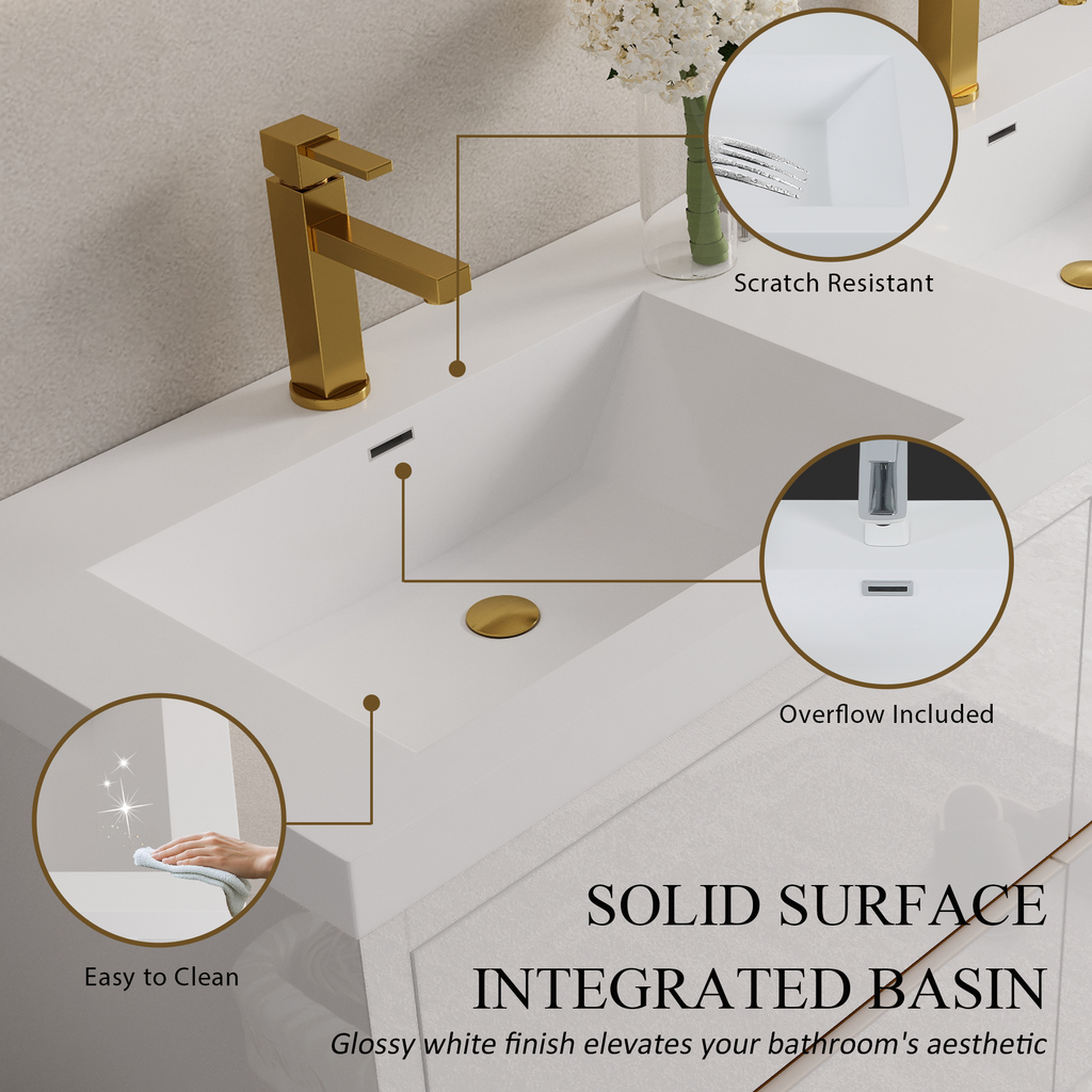 60 Inch Freestanding Vanity with Double Sinks