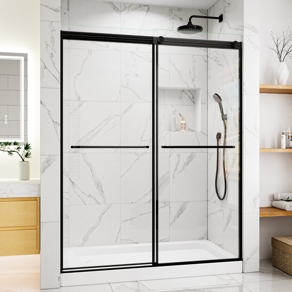 56-60"W x 76"H Glass Shower Doors for Walk in Shower
