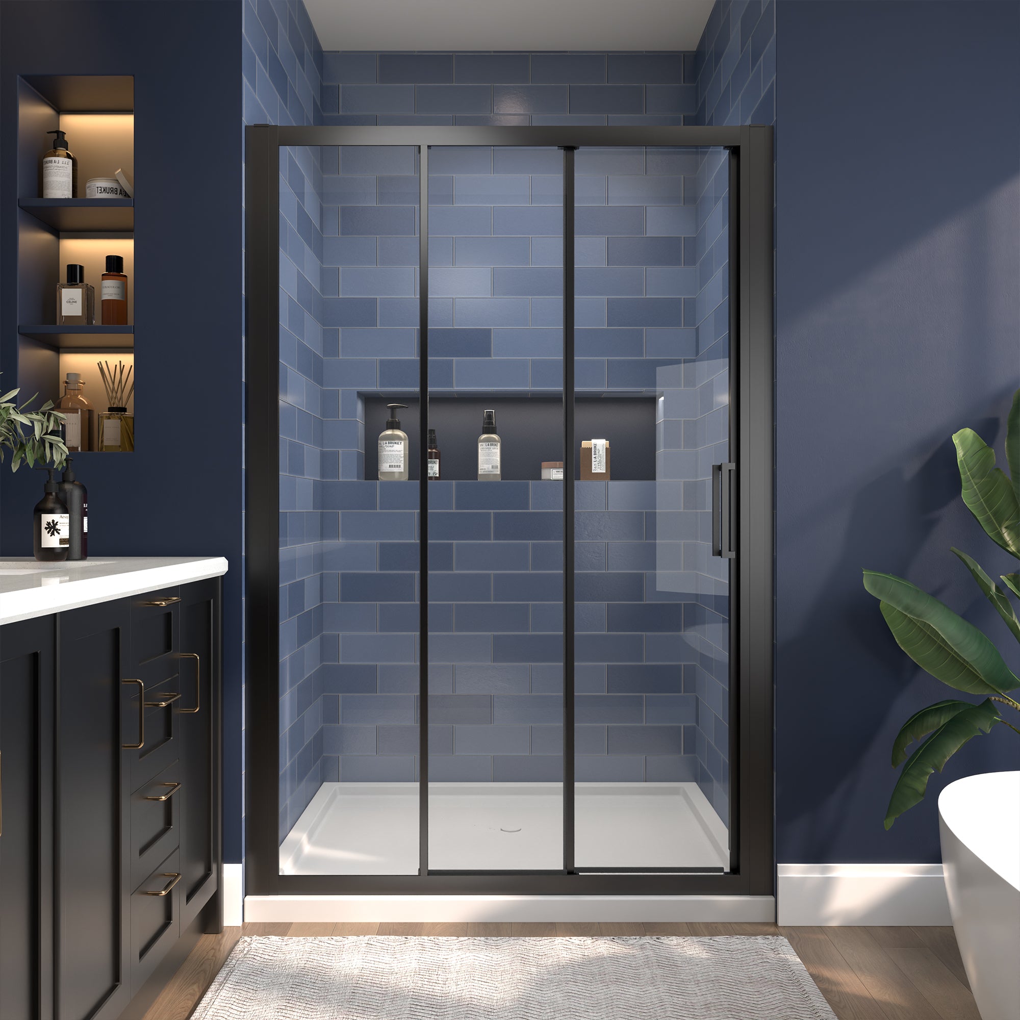 44-48"W x 70"H Trifold Sliding Shower Door