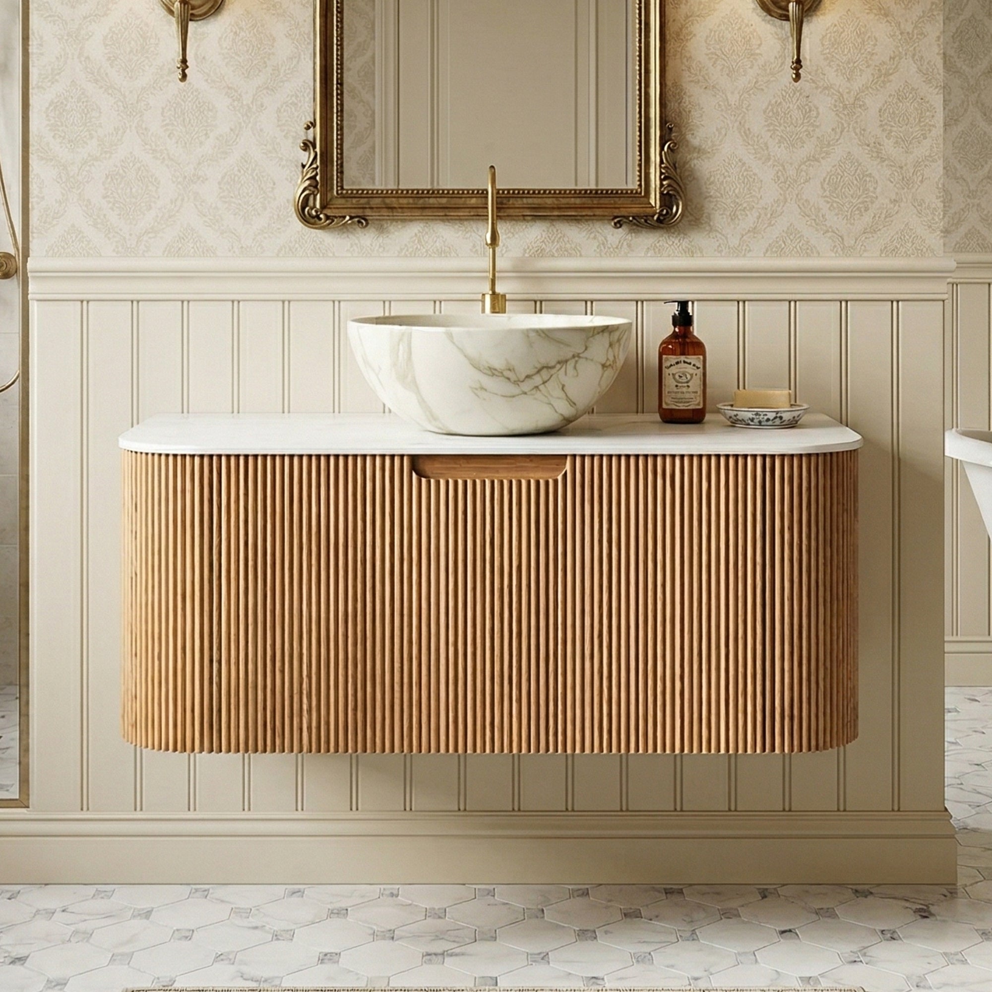 Floating Bathroom Vanity with Bowl Ceramic Basin