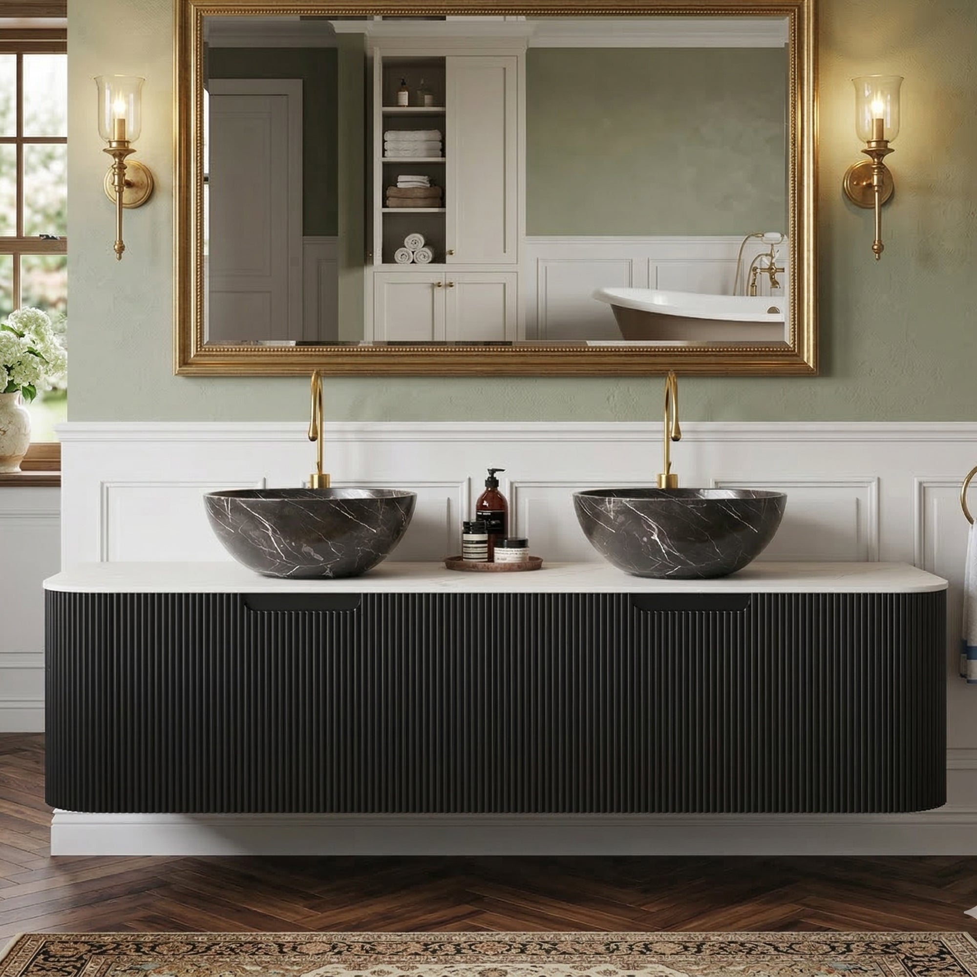 Floating Bathroom Vanity with Bowl Ceramic Basin