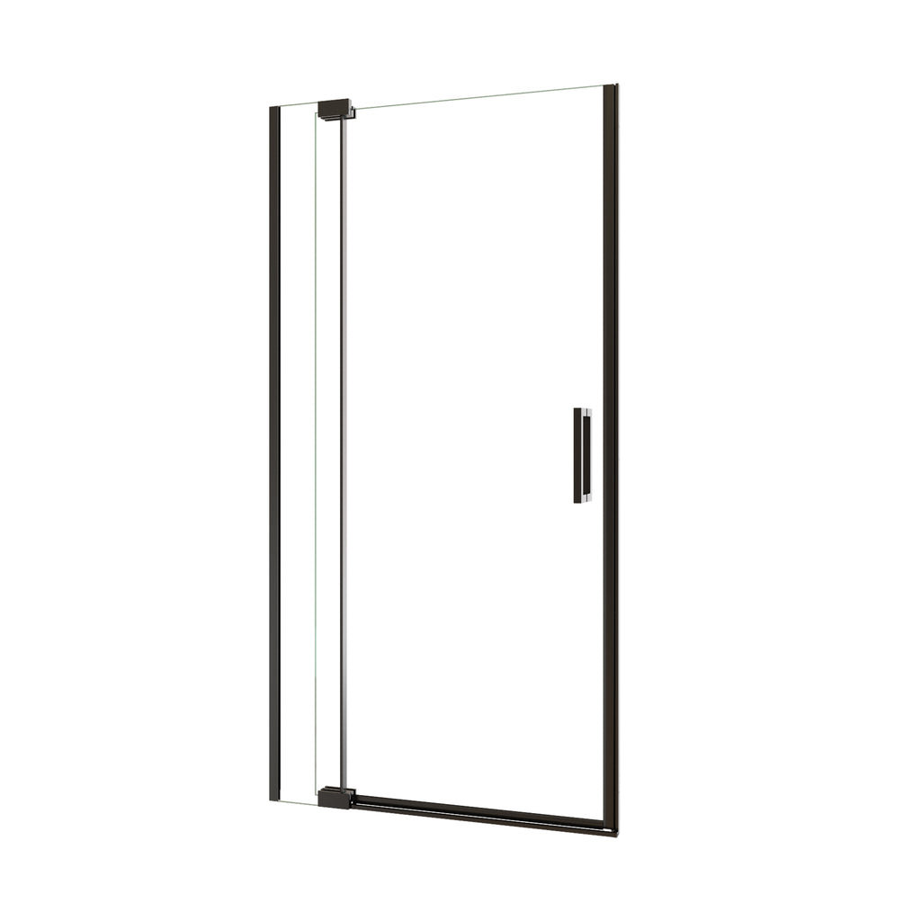 36"Wx70"H Frameless Pivot Shower Door, Matte Black