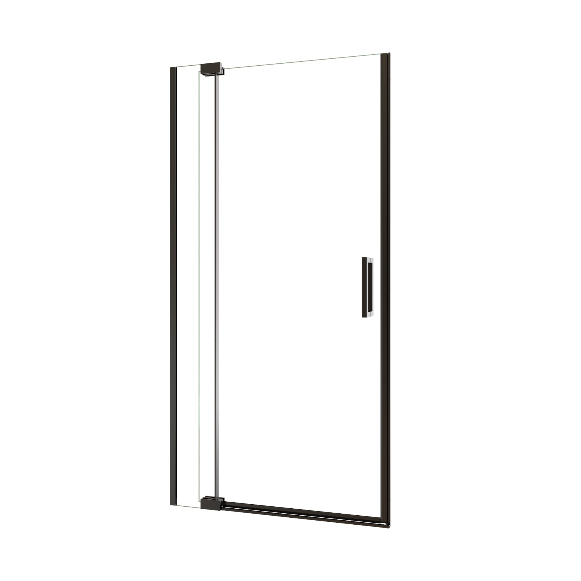 36"Wx70"H Frameless Pivot Shower Door, Matte Black