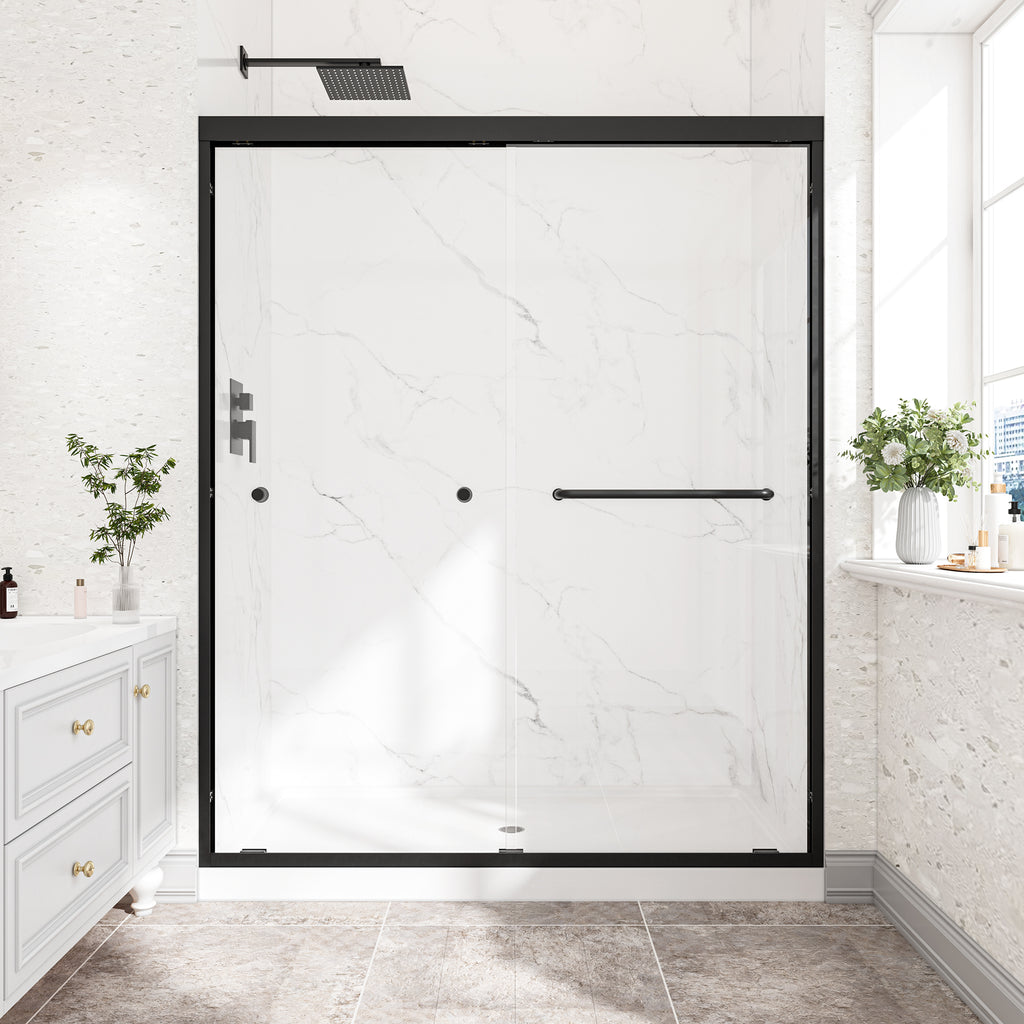 55-60" W x 76" H Double Bypass Sliding Shower Doors with Frame