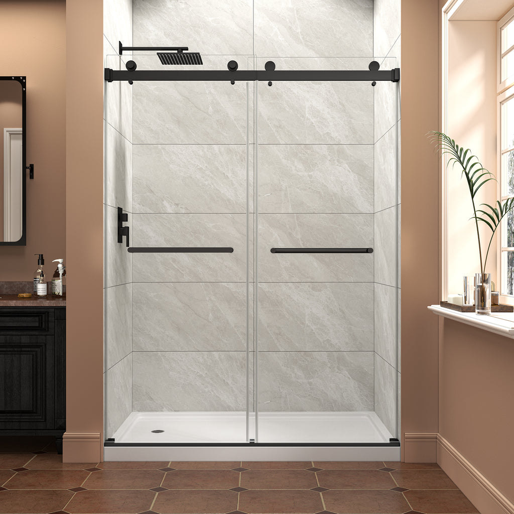 55-60" W x 76" H Frameless Bypass Shower Doors