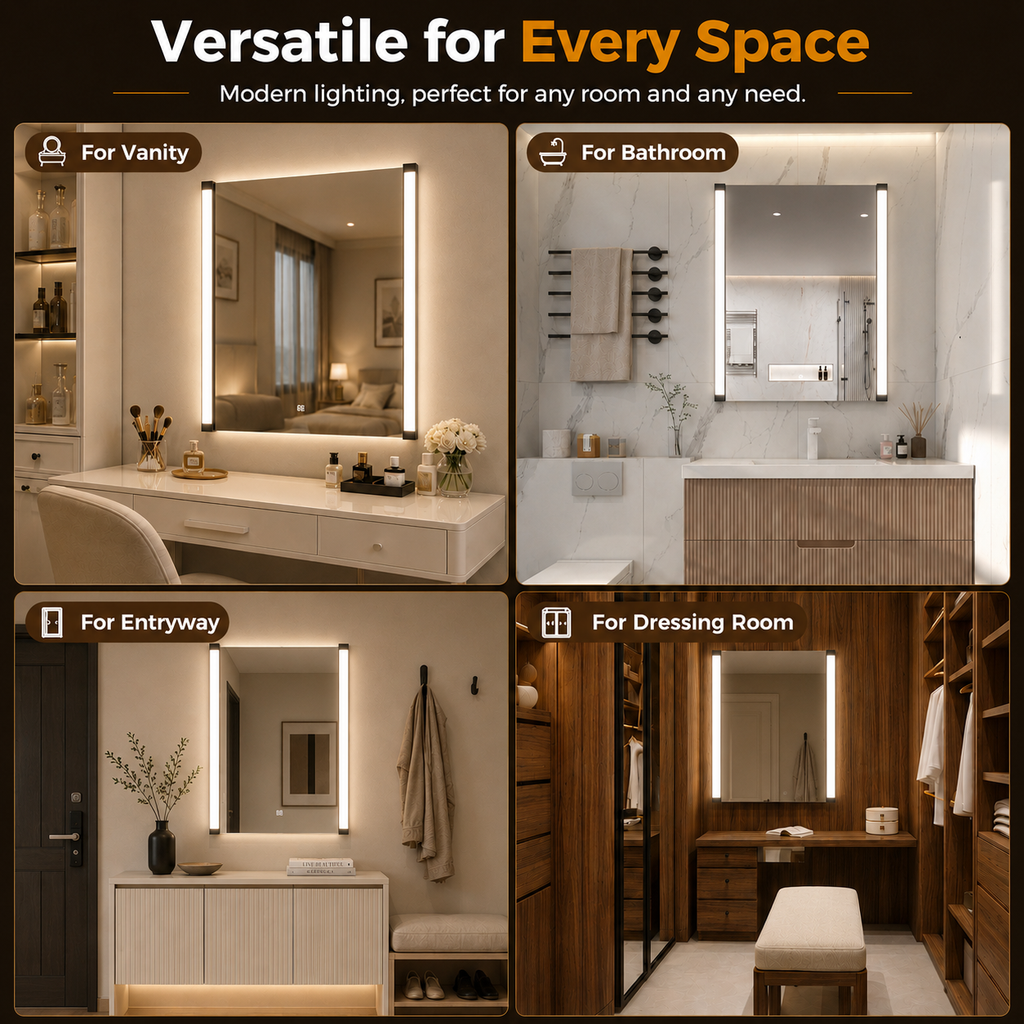 270° Rotatable LED Mirror for Bathroom Vanity