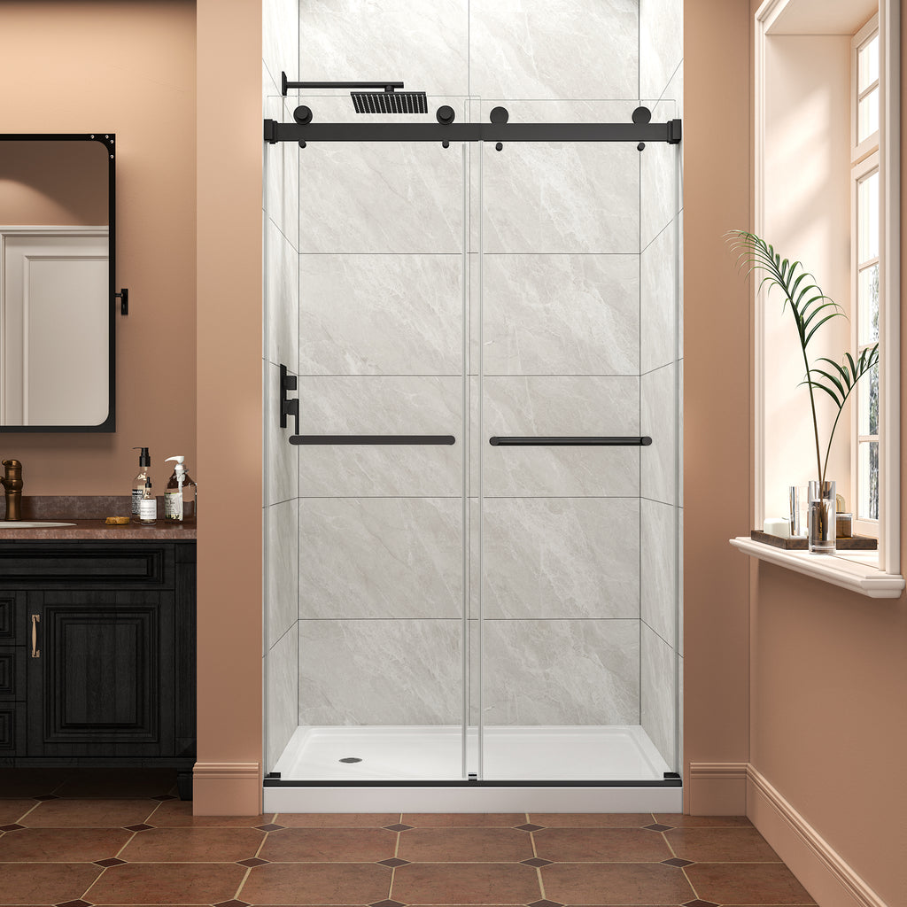 43-48"W x 76"H Frameless Bypass Shower Doors