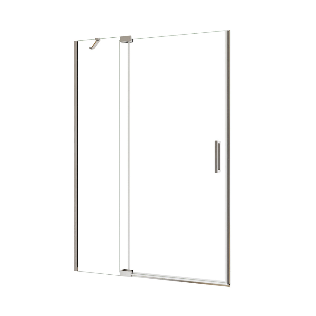 48"Wx70"H Frameless Pivot Shower Door, Brushed Nickel