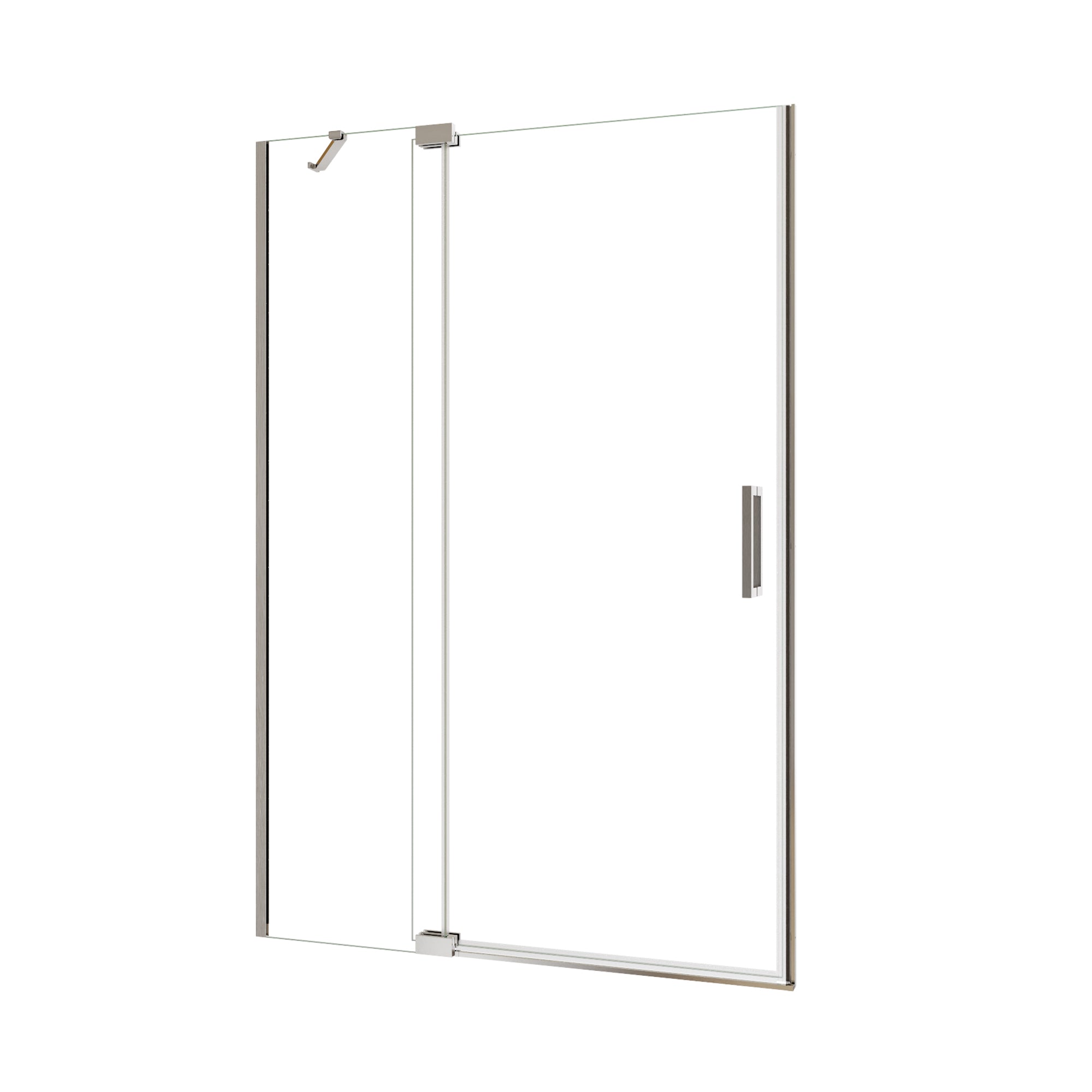 48"Wx70"H Frameless Pivot Shower Door, Brushed Nickel