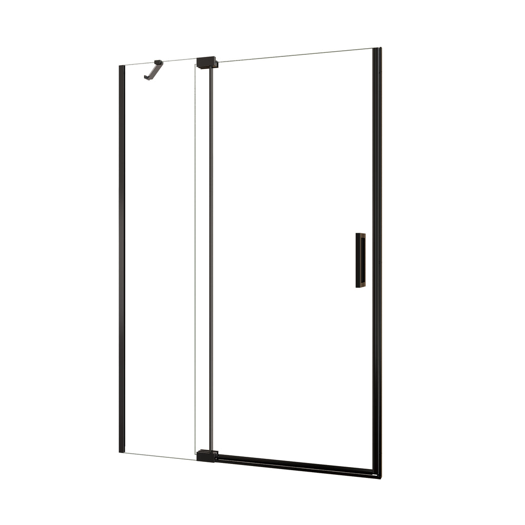 48"Wx70"H Frameless Pivot Shower Door, Matte Black