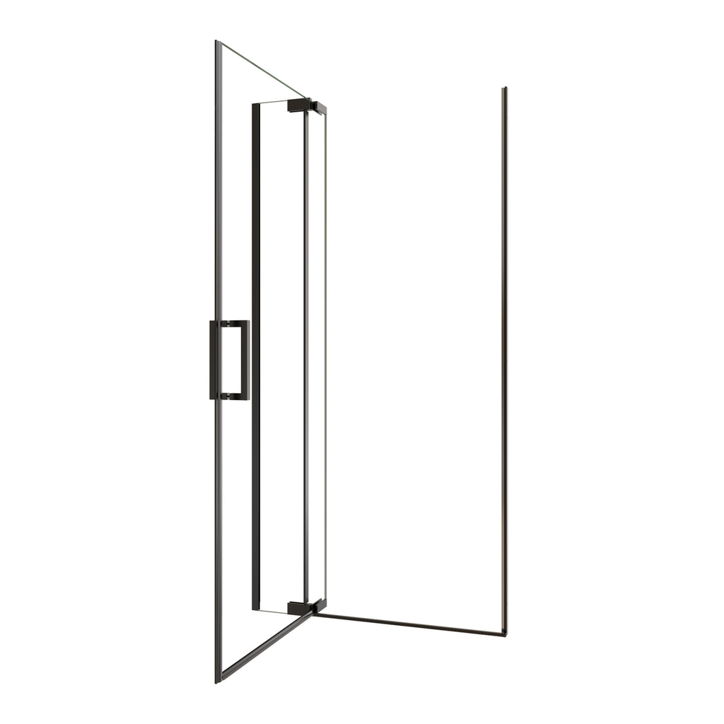 36"Wx70"H Frameless Pivot Shower Door, Matte Black