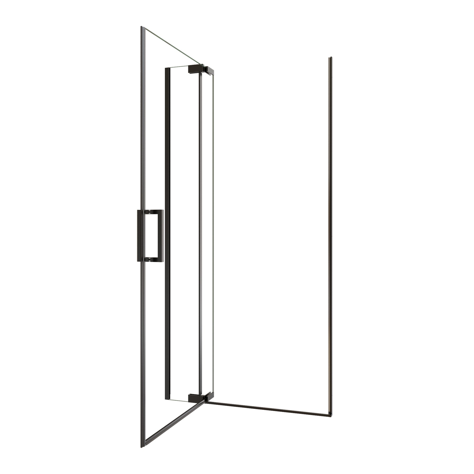 36"Wx70"H Frameless Pivot Shower Door, Matte Black