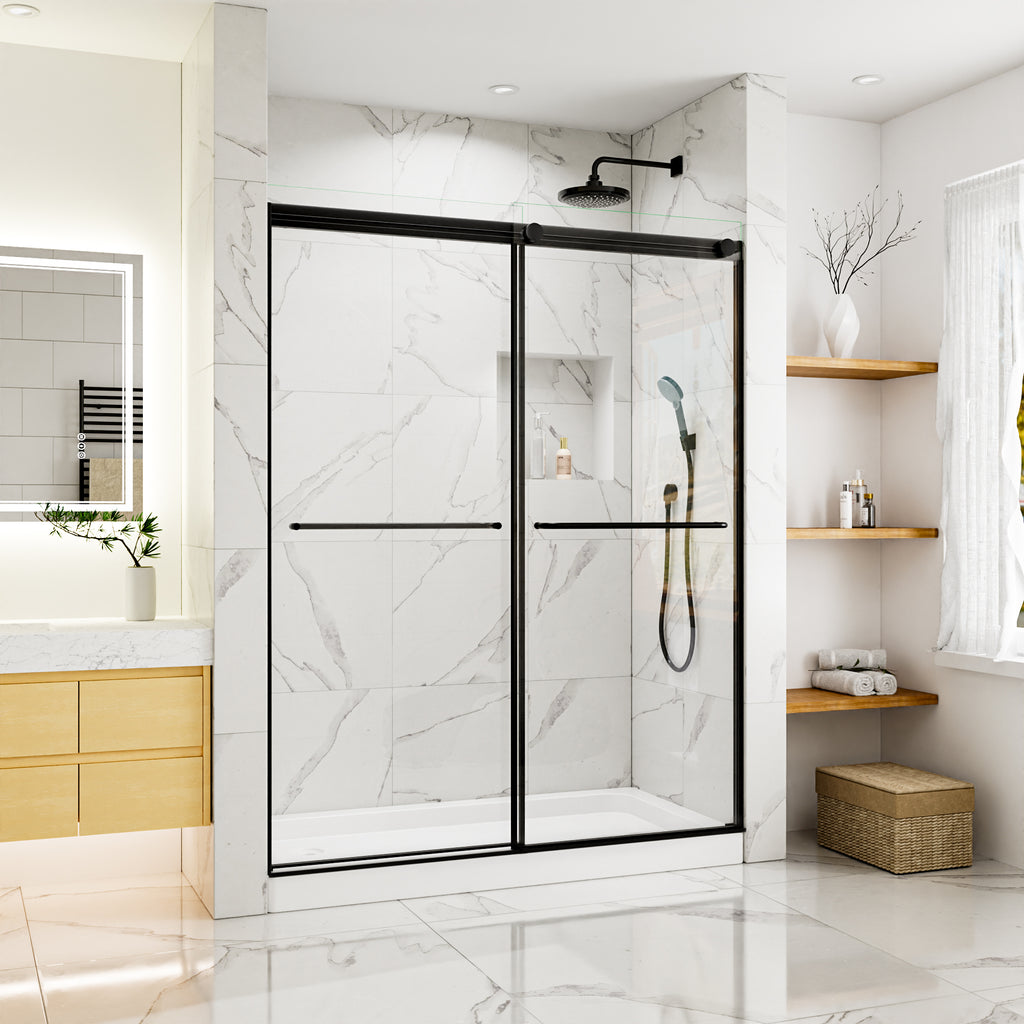 56-60"W x 76"H Glass Shower Doors for Walk in Shower