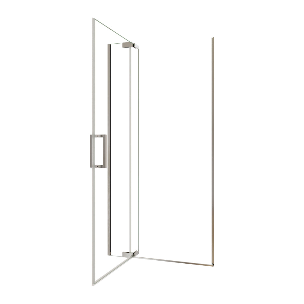 36"Wx70"H Frameless Pivot Shower Door, Brushed Nickel