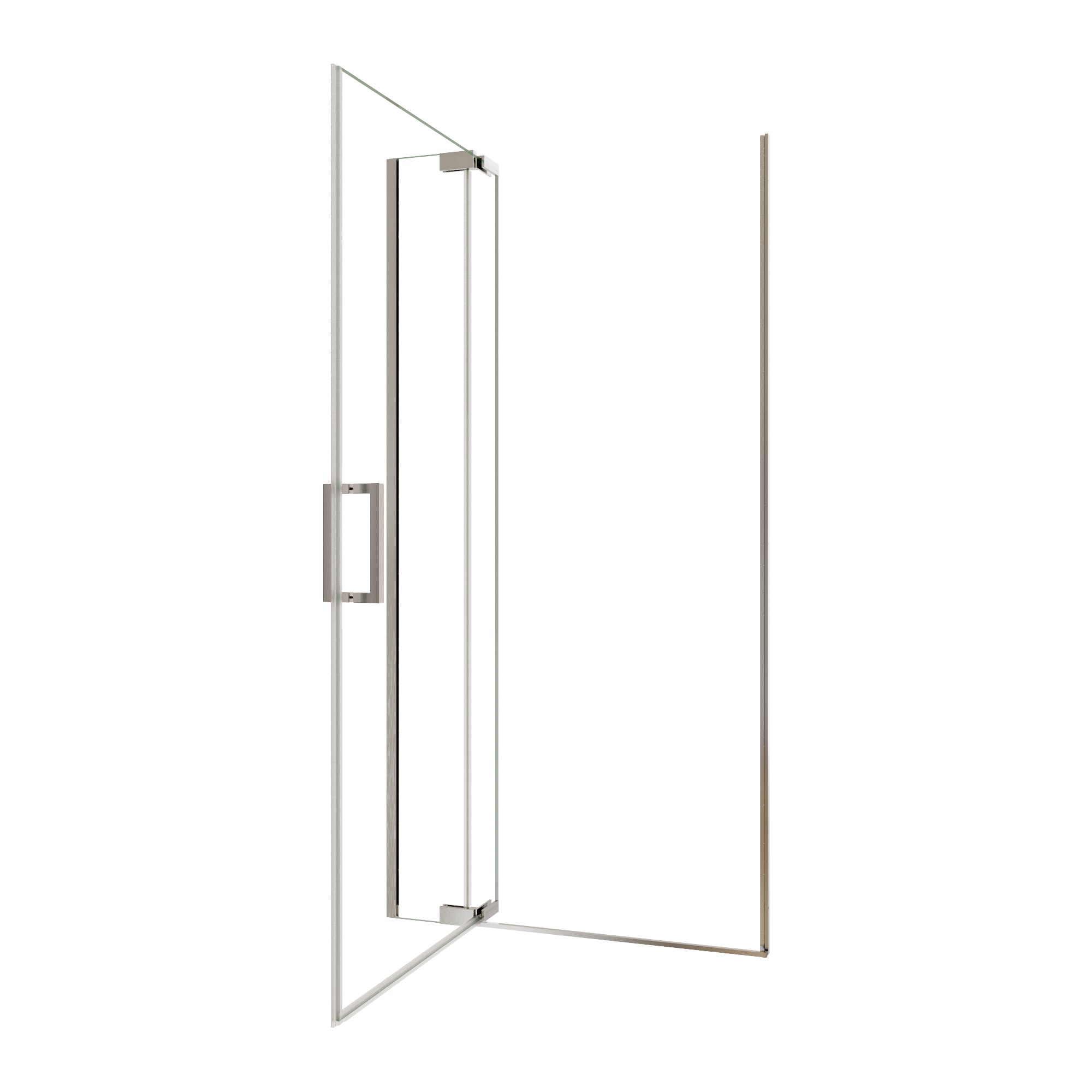 36"Wx70"H Frameless Pivot Shower Door, Brushed Nickel