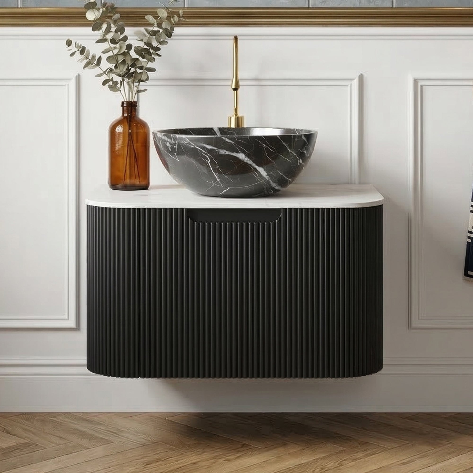 Floating Bathroom Vanity with Bowl Ceramic Basin