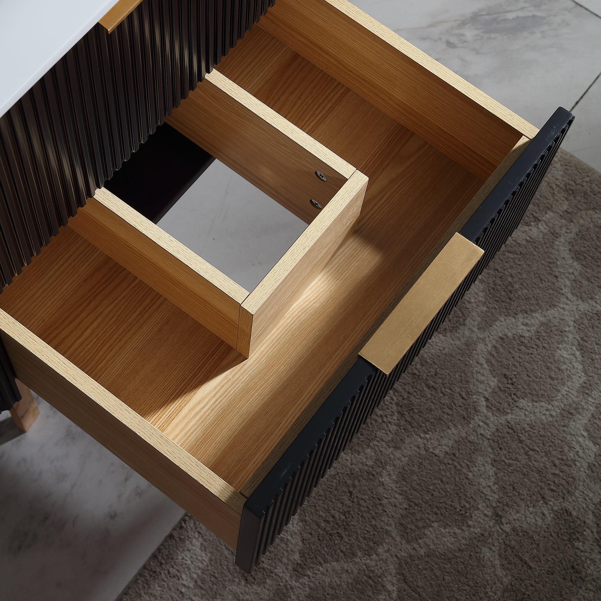 60-Inch Black Floating Bathroom Vanity with Double Sinks