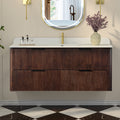 48-Inch Walnut Floating Bathroom Vanity with Sink