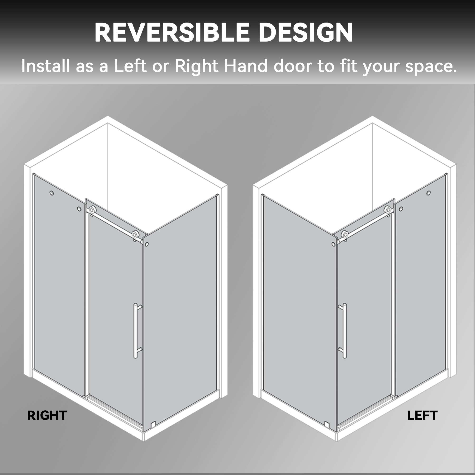 72"H Frameless Shower Enclosure
