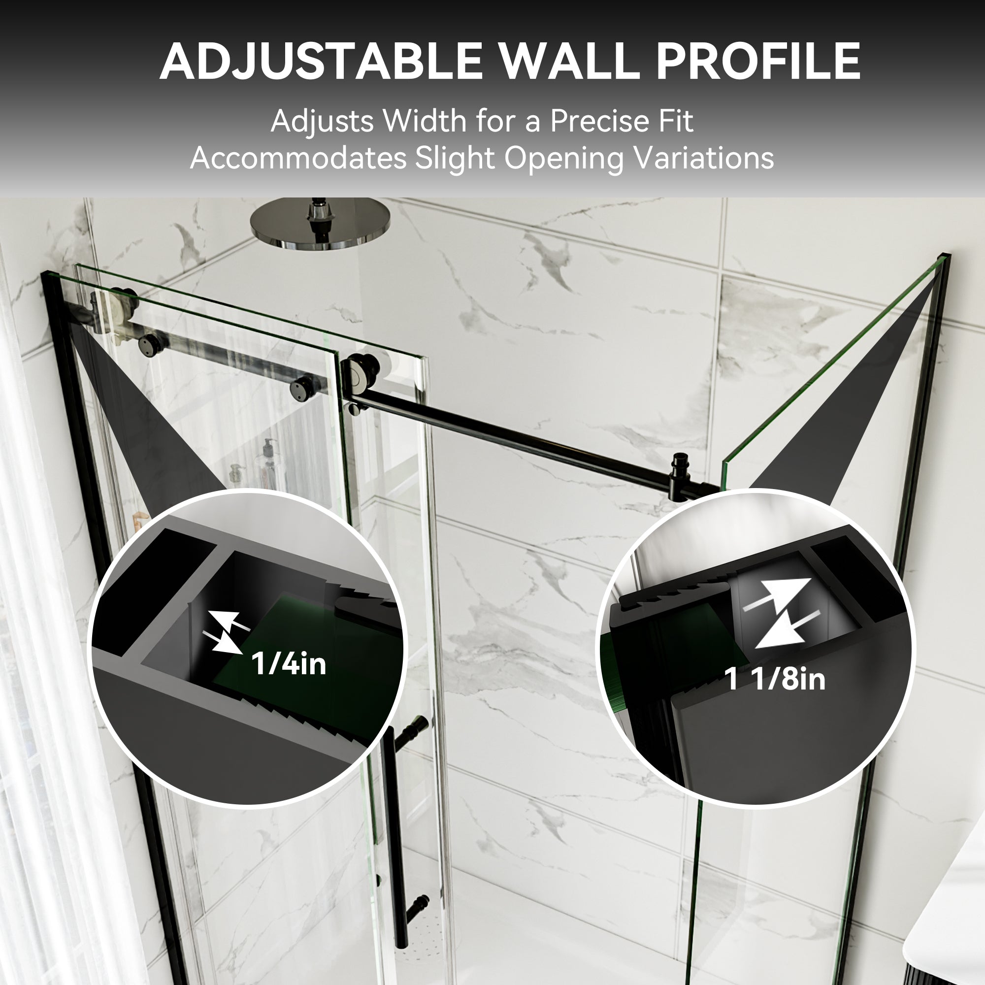 72"H Frameless Shower Enclosure