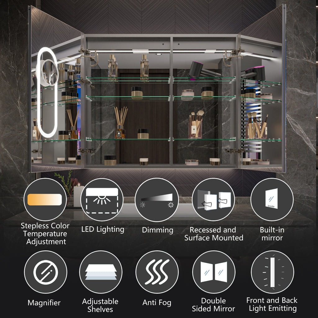 42x36 Lighted Medicine Cabinet with Mirror