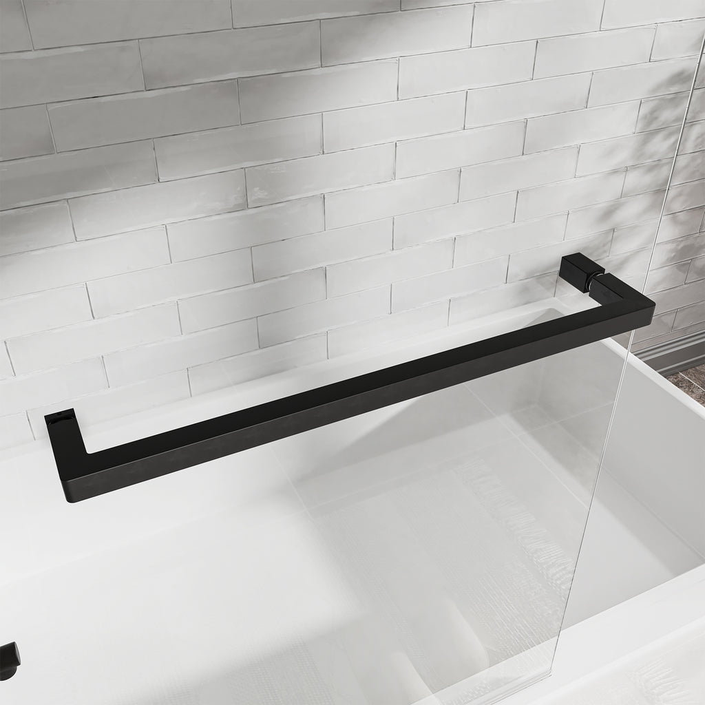 31-32" W x 55" H Frameless 180° Pivot Shower Door for Bathtub