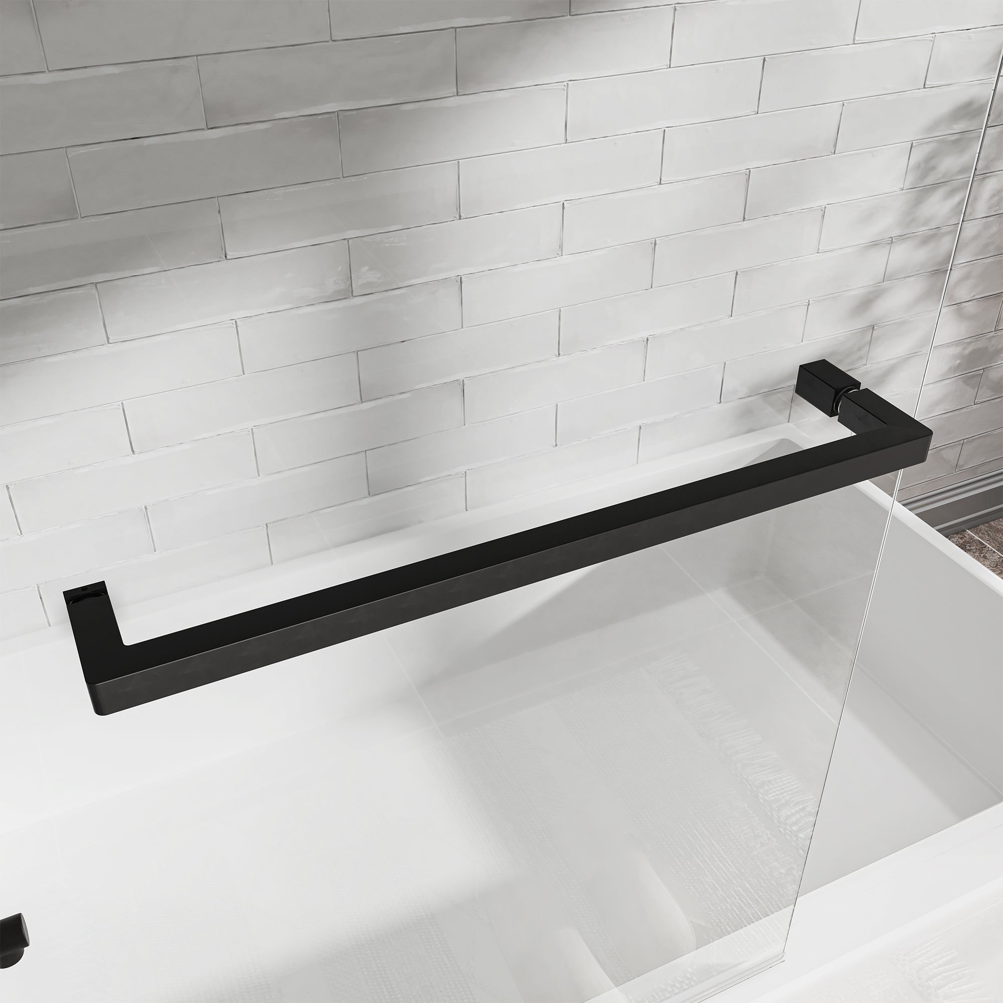 31-32" W x 55" H Frameless 180° Pivot Shower Door for Bathtub