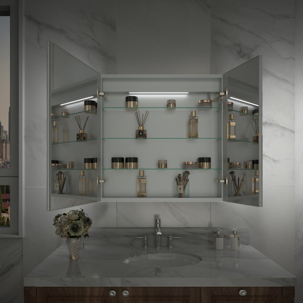 30x30 LED Medicine Mirror Cabinet with Mirror