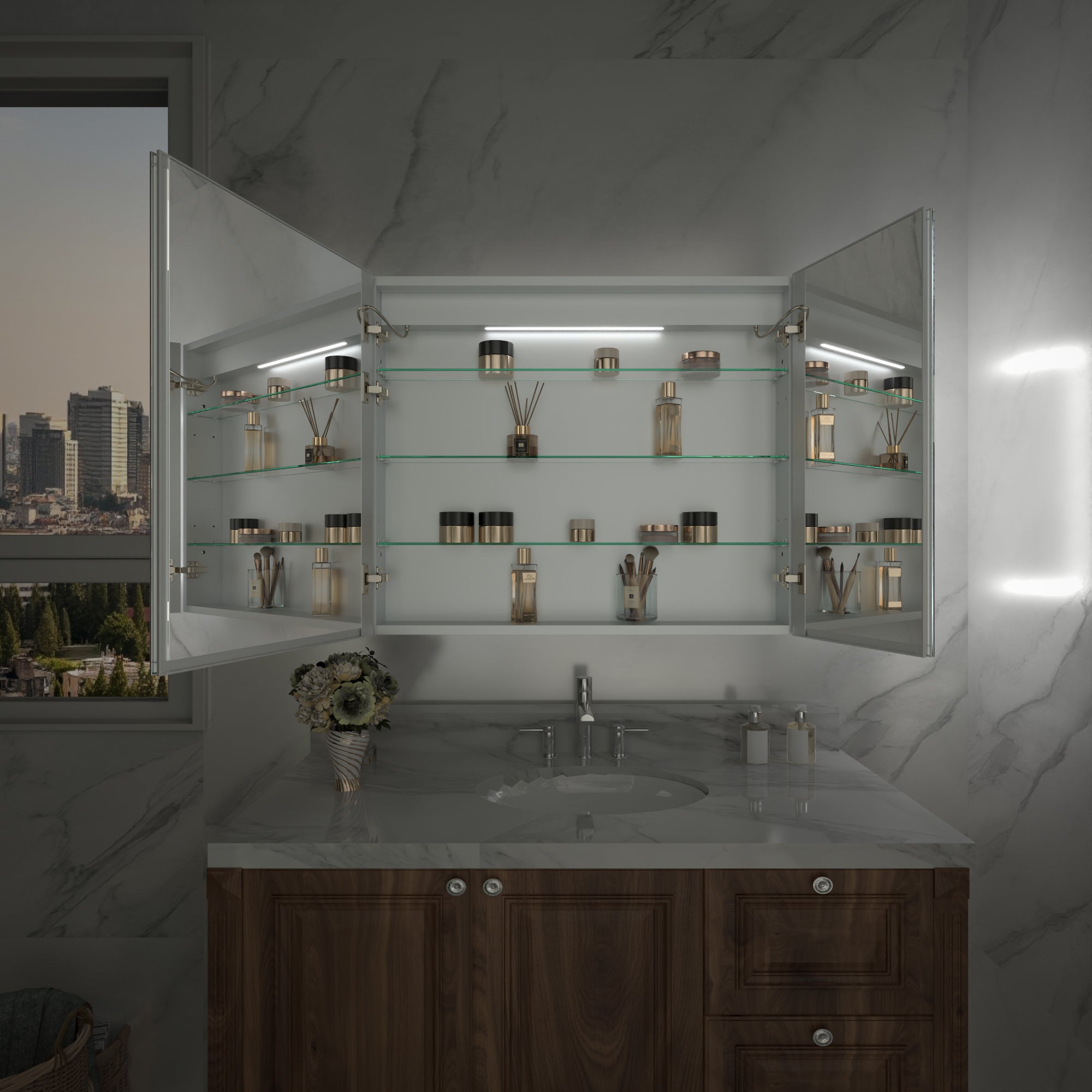 30x36 LED Medicine Mirror Cabinet with Mirror