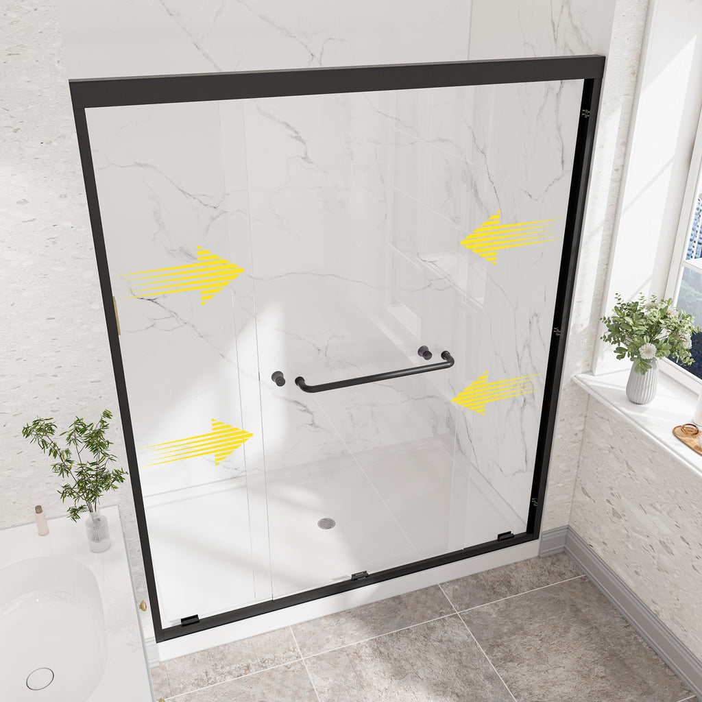 55-60" W x 76" H Double Bypass Sliding Shower Doors with Frame