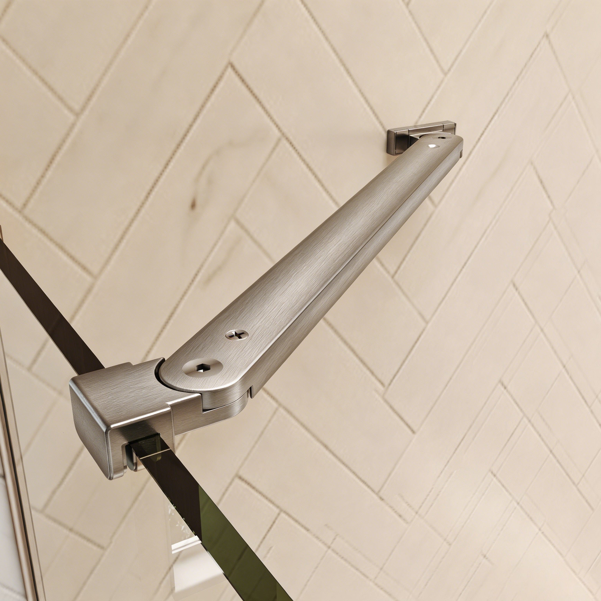36"Wx70"H Frameless Pivot Shower Door, Brushed Nickel